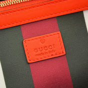 GUCCI 25S EMBLEM LARGE BAG 38 IN BEIGE AND BLACK CALFSKIN
