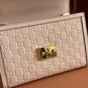 GUCCI 26S PADLOCK BAG 26 IN LIGHT PINK EMBOSSED CALFSKIN