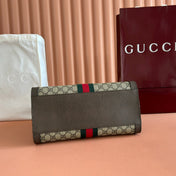 GUCCI 26S OPHIDIA HANDBAG 33 IN BROWN AND DARK BEIGE CALFSKIN