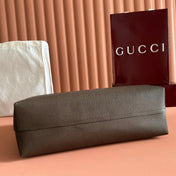 GUCCI 25S TOTE BAG 44 CM IN DARK BROWN MIX BEIGE LAMBSKIN WITH GOLD HARDWARE