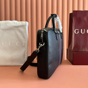 GUCCI 25S OPHIDIA LARGE DOCUMENT CASE 40 CM IN BLACK CALFSKIN