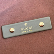 GUCCI 26S SOFTBIT SHOULDER BAG 46 IN DARK OLIVE GREEN SUEDE