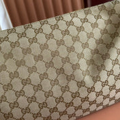 GUCCI 26S SHOULDER BAG 38 IN WARM BEIGE AND BROWN CANVAS
