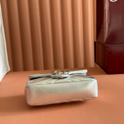 GUCCI 26S GG MARMONT BAG 16 IN SILVER LAMBSKIN