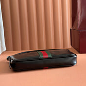 GUCCI 26S LUNETTA SHOULDER BAG 22 IN BLACK CALFSKIN