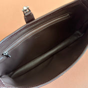 GUCCI 26S JACKIE SLIM SHOULDER BAG 27 IN DARK BROWN CALFSKIN