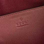 GUCCI 26S OPHIDIA BOSTON BAG 21 IN DARK RED CANVAS EMBELLISHED WITH RHINESTONES