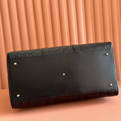 GUCCI 26S EMBLEM DUFFLE BAG 45 IN BLACK EMBOSSED CALFSKIN