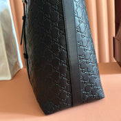 GUCCI 26S TOTE BAG 38 IN BLACK EMBOSSED CALFSKIN