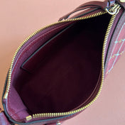 GUCCI 26S GG EMBLEM BUCKET BAG 22 IN DARK RED COATED FABRIC