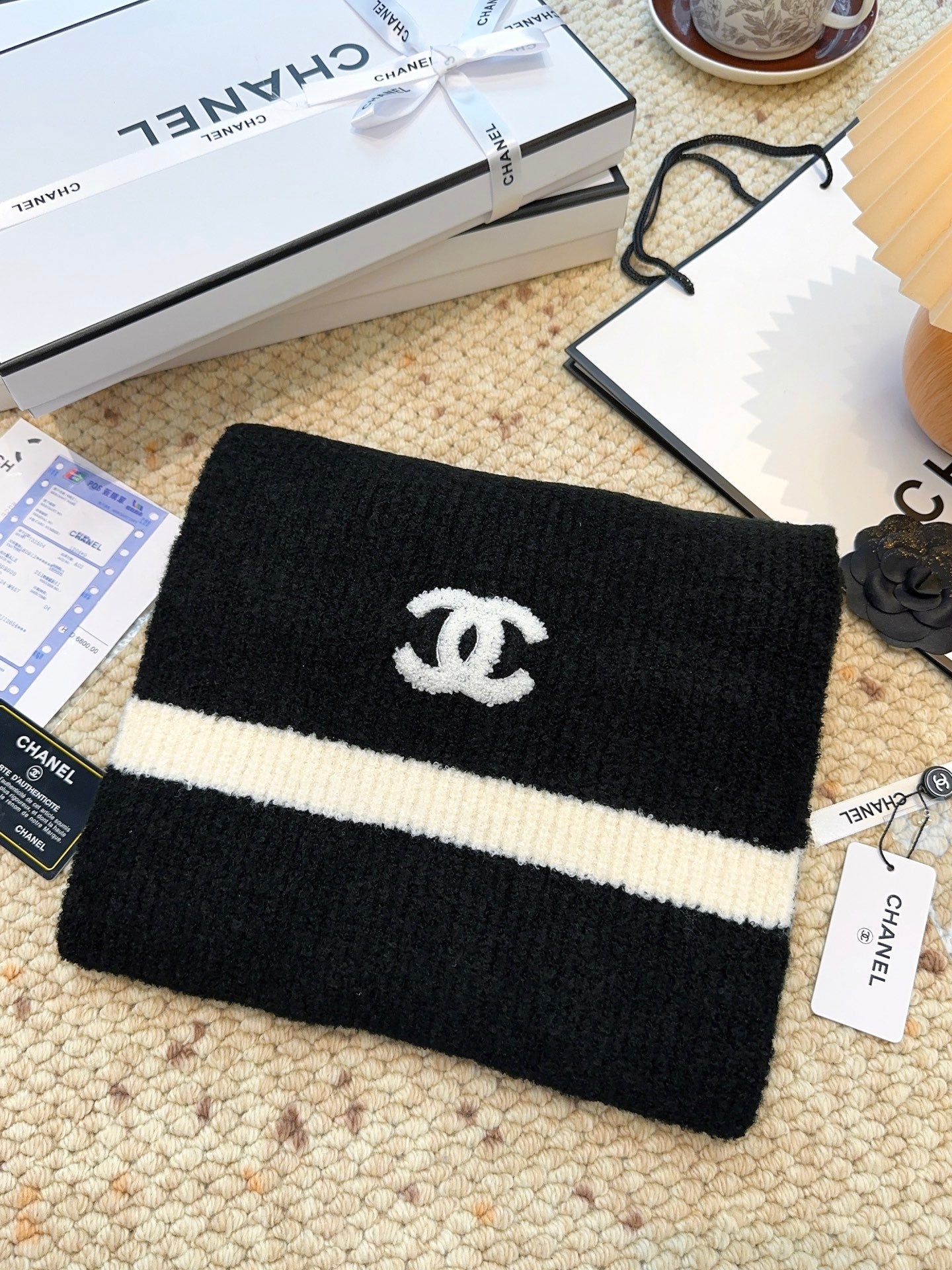 CHANEL 25S SCARF 175 CM IN  WOOL CASHMERE 943159