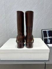 CHLOÉ 26S KNEE-HIGH BOOTS IN DARK BROWN CALFSKIN
