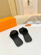 HM 26S GIULIA SANDAL IN BLACK SUEDE AND CALFSKIN SILVER HARDWARE