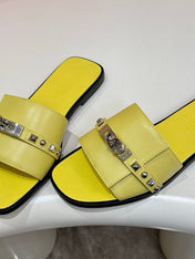 HM 26S GIULIA SANDAL IN YELLOW CALFSKIN SILVER HARDWARE