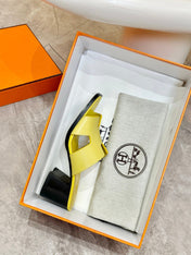 HM 26S HELIA SANDAL 70MM IN YELLOW CALFSKIN