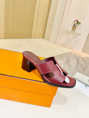 HM 26S HELIA SANDAL 70MM IN DARK RED CALFSKIN