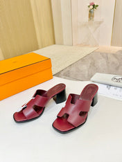 HM 26S HELIA SANDAL 70MM IN DARK RED CALFSKIN