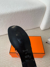 GEORGIA SANDALS BLACK MIX BROWN CALFSKIN
