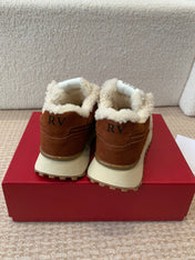 VIV' RUN SNEAKER IN BROWN SUEDE AND SHEARLING