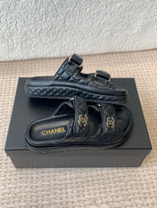 DAD SANDAL IN BLACK CALFSKIN MULE