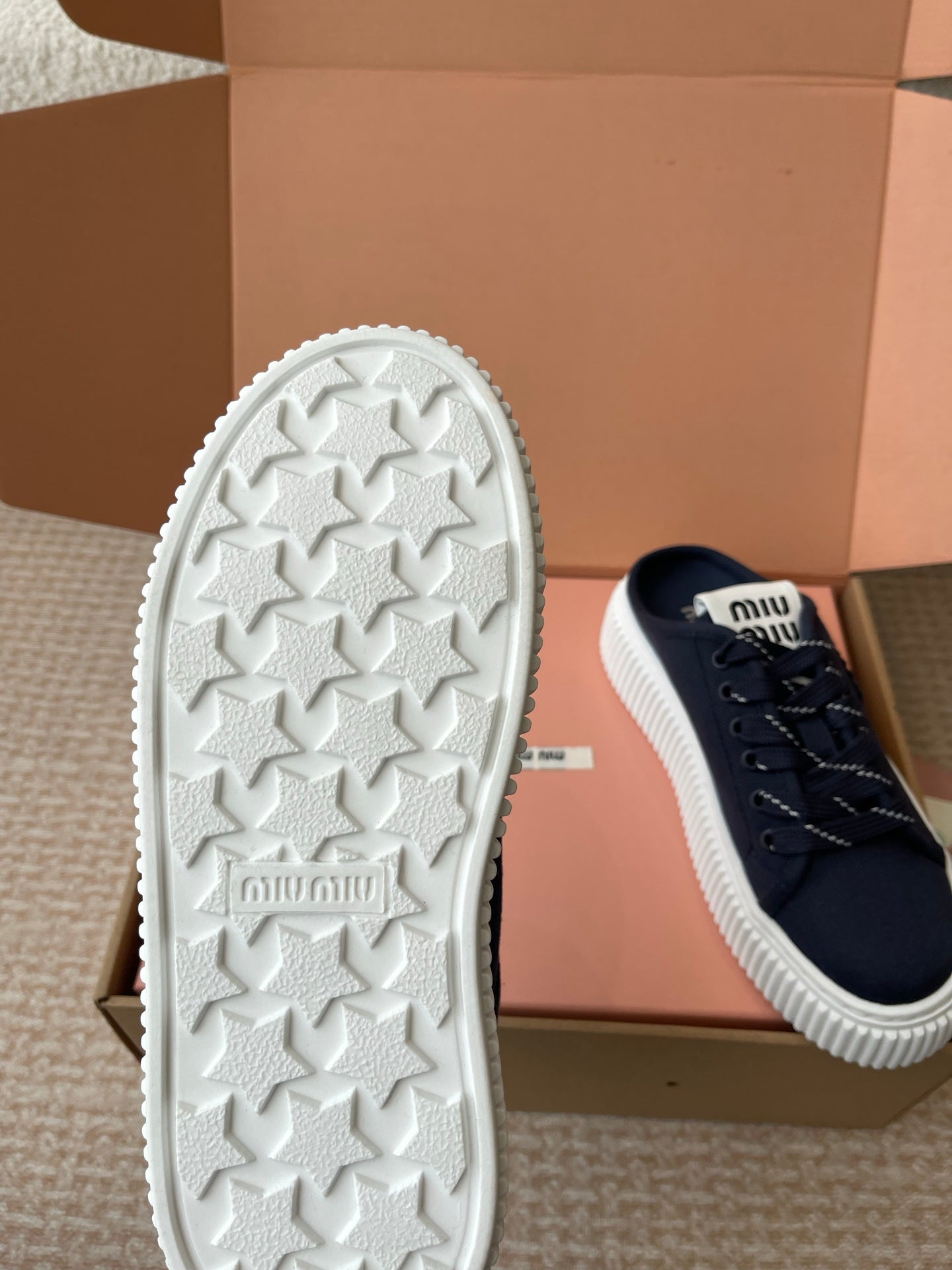 WASH SNEAKER MULES IN DARK NAVY DENIM