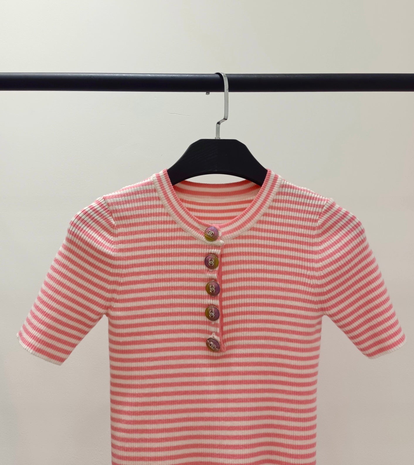 CHANEL 26S SHORT SLEEVE KNIT T-SHIRT STYLE 1227