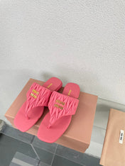 Flip-Flops Rose Leather Stylized