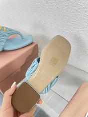 Flip-Flops Baby Blue Leather Stylized
