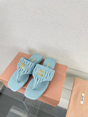 Flip-Flops Baby Blue Leather Stylized