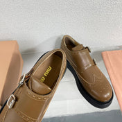 Baroque Thick-Soled Oxford Shoes Cider Calfskin