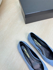 BABYLONE BALLET FLAT IN SKY BLUE SUEDE