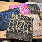 ANAGRAM 200 CM SCARF IN BLACK MIX BEIGE ALPACA AND WOOL 411850