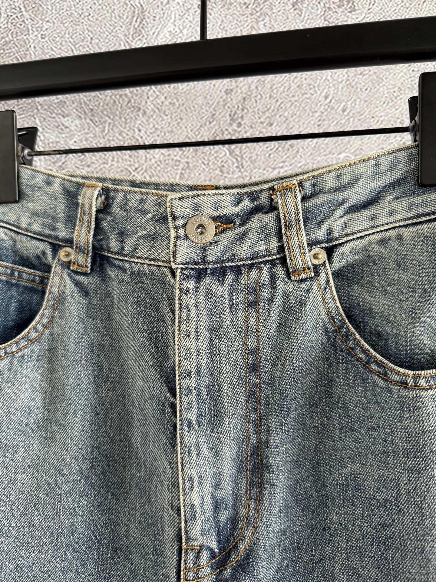 Loewe Waist-burnt Jeans Blue Cotton