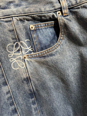 Loewe Waist-burnt Jeans Blue Cotton