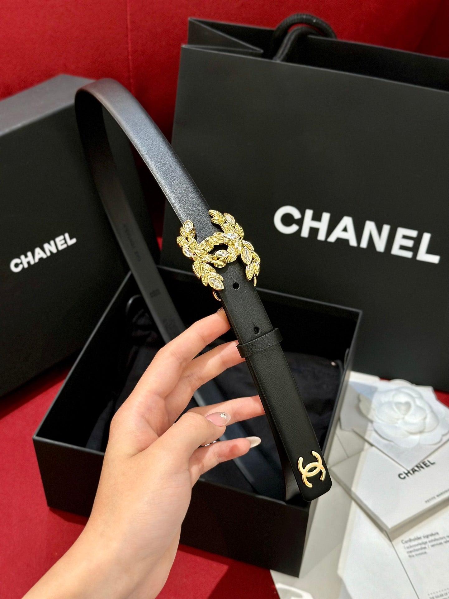 CHANEL 26S BELT 20 MM IN BLACK CALFSKIN 658409