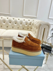 SUEDE LOAFER BRONZE BROWN WITH SHEARLING LINING