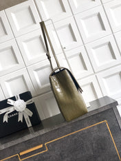 CHANEL 26S SOUPLISSIMO MAXI FLAP 39 IN OLIVE GREEN CROCODILE-EMBOSSED CALFSKIN SILVER HARDWARE
