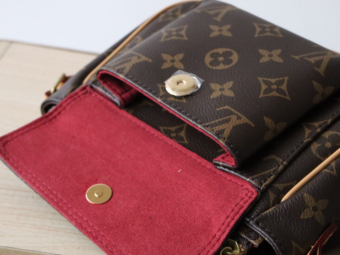 LV 25S SHOULDER BAG 19 IN BROWN MONOGRAM CALFSKIN GOLD HARDWRE