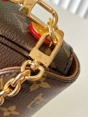 WALLET ON CHAIN IVY 23.5 IN BROWN MONOGRAM CANVAS GOLD LOCK