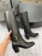 JUSTINE BOOT 6 CM IN BLACK CALFSKIN