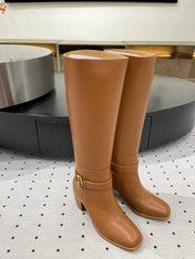JUSTINE BOOT 6 CM IN BRONZE BROWN CALFSKIN