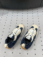 TRAIL SNEAKER IN IVORY TAN MIX SPACE BLUE SUEDE