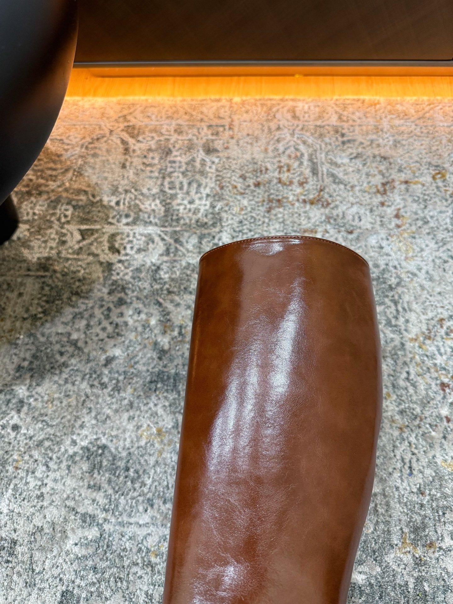 YSL 26S KNEE HIGH BOOTS 130 MM IN BROWN CALFSKIN