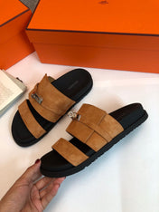 GABRIEL SANDAL MULE IN BRONZE BROWN SUEDE