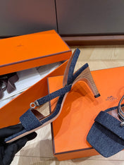 GLAMOUR 75 SANDAL DENIM CALFSKIN