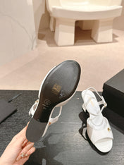 HIGH HEELS SANDAL IN WHITE LAMBSKIN