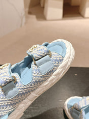 CC DAD SANDALS IN LIGHT BLUE CALFSKIN