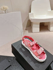 CC DAD SANDALS IN BLUSH PINK CALFSKIN