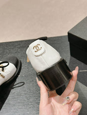 OXFORD SHOES WHITE MIX BLACK SHEEPSKIN