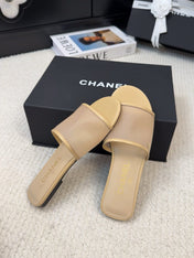 FLAT SLIDE IN FLAX YELLOW MESH AND SUEDE